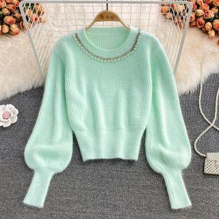 Faux Pearl Detail Sweater