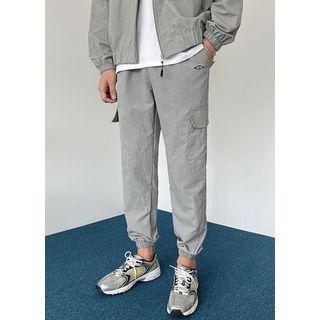 Embroidered-detail Cargo Jogger Pants