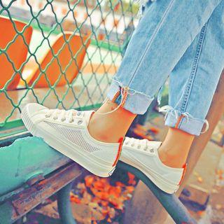 Mesh Panel Lace-up Sneakers