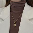 Geometric Pendant Stainless Steel Necklace Necklace - Gold - One Size