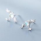 925 Sterling Silver Glass Bead Devil Earring 1 Pair - S925 Sterling Silver - Silver - One Size