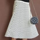 Band-waist Polka-dotted A-line Skirt