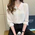 V-neck Layered Collar Blouse
