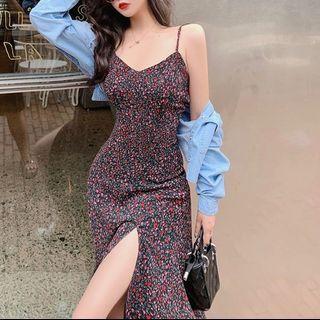 Spaghetti Strap Floral Dress / Shirt