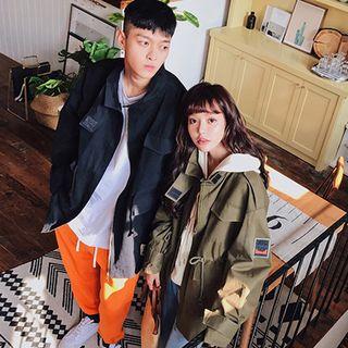Couple Embroidered Patch Embroidered Parka