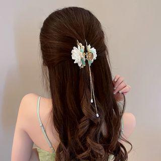 Rose Hair Claw White & Gold - One Size