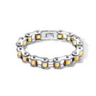 Fashion Personality Golden Bicycle Chain 316l Stainless Steel Bracelet Silver - One Size