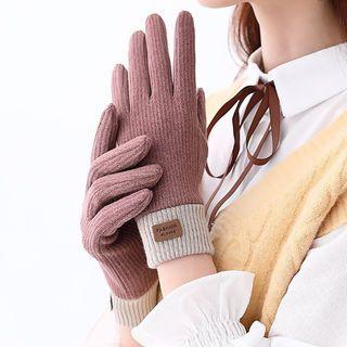 Applique Two-tone Gloves