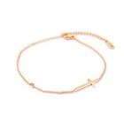 Simple And Fashion Plated Rose Gold Cross Cubic Zirconia 316l Stainless Steel Anklet Rose Gold - One Size