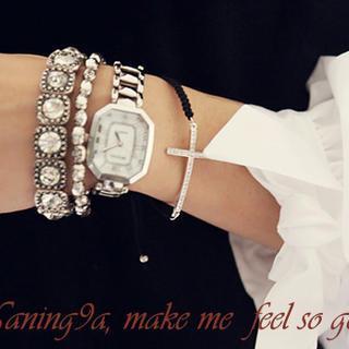 Rhinestone Cross Bracelet