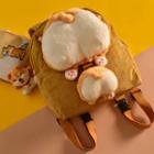 Corduroy Corgi Applique Backpack Khaki - One Size
