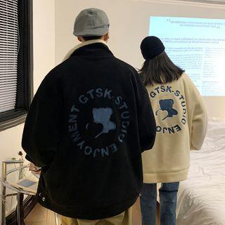 Couple Matching Embroidered Zipped Jacket