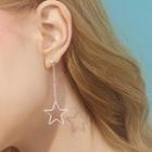 925 Sterling Silver Wirework Star Dangle Earring 1 Pair - Silver - One Size