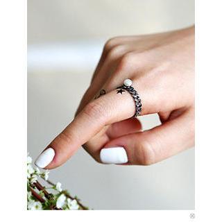 Faux Pearl Chain Ring