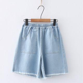 High Waist Denim Loose Fit Shorts