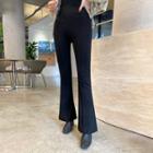 Stretchy Boot-cut Pants Black - One Size