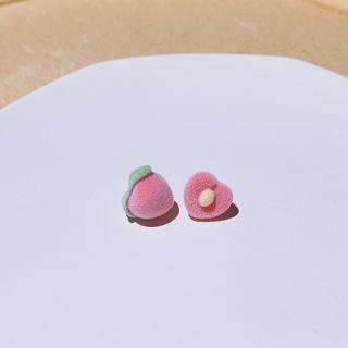 Flocking Peach Asymmetrical Acrylic Earring 1 Pair - Pink - One Size