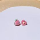 Flocking Peach Asymmetrical Acrylic Earring 1 Pair - Pink - One Size