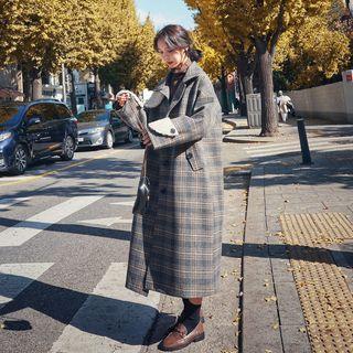 Paneled Houndstooth Coat