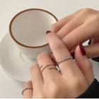 Set Of 3: Alloy Ring (assorted Designs) Set Of 3 - Twist - Chain - Silver - One Size