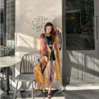 Hooded Lace-up Long Light Jacket Yellow - One Size