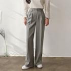 Woolen Straight-cut Dress Pants Sky Blue - M