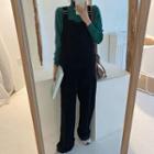 High-waist Corduroy Wide-leg Jumper Pants