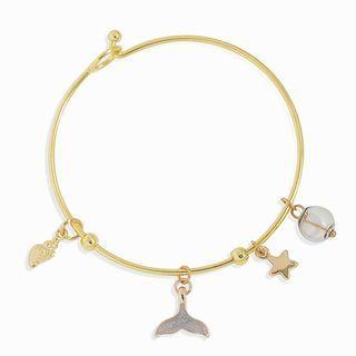 Alloy Whale Tail Bracelet Gold - One Size