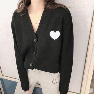 V-neck Cartoon Rabbit Jacquard Cardigan