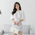 Flare-sleeve Zip-back Top