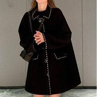 Contrast Trim Coat Black - One Size