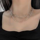 Rhinestone Chain Layered Necklace