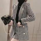 Set: Houndstooth Blazer + Shorts