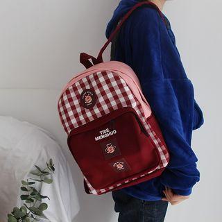 Piggy Applique Canvas Backpack