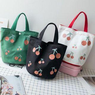 Cherry Print Canvas Lunch Bag
