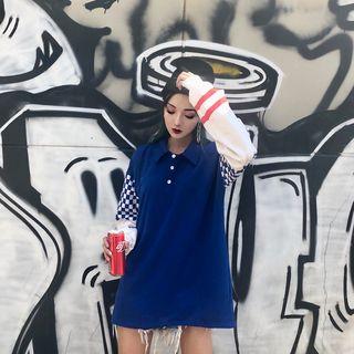 Couple Matching Striped Trim Long-sleeve Polo Shirt