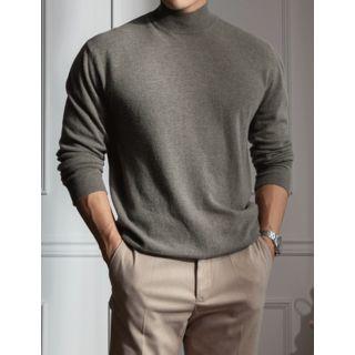 Mock-neck Wool Blend Knit Top In 13 Colors