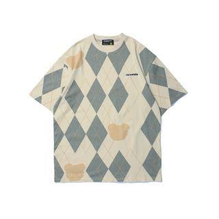 Short-sleeve Argyle T-shirt