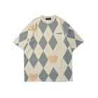 Short-sleeve Argyle T-shirt