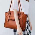 Set Of 3: Faux Leather Tote + Crossbody Bag + Clutch