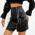 Faux Leather Jumper Skirt