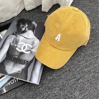 Letter Patch Corduroy Cap