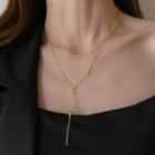 Layered Lettering Necklace Necklace - Lettering & Tassel - Gold - One Size