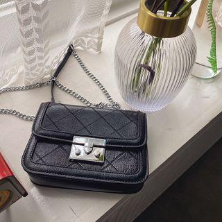 Push-lock Flap Crossbody Bag Black - One Size