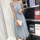 Set: Spaghetti-strap Twisted Top + A-line Skirt