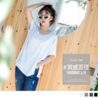 Batwing-sleeve Round Neck Plain Top