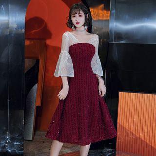 Bell Sleeve A-line Cocktail Dress