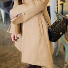 Faux-pearl Buttoned Wool Blend Flare Coat