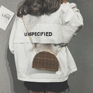 Plaid Clipframe Crossbody Bag