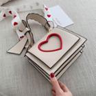Cut-out Heart Faux Leather Crossbody Bag